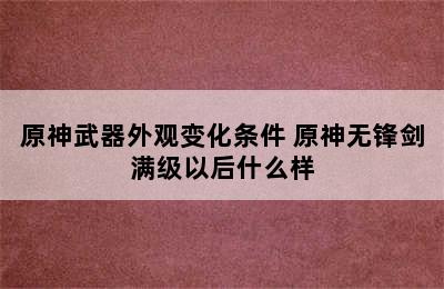 原神武器外观变化条件 原神无锋剑满级以后什么样